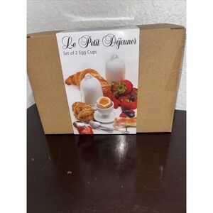 BIA Cordon Bleu Set of 2 Porcelain Egg Cups, Domes Spoons